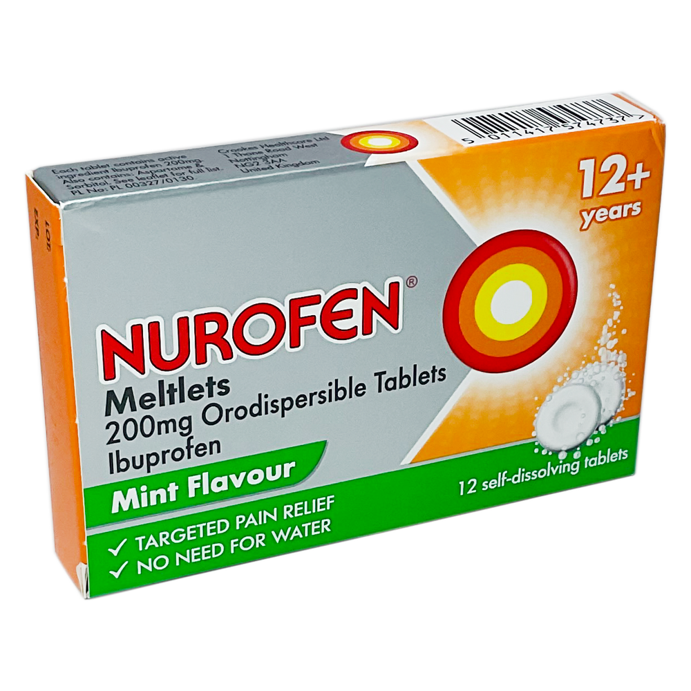 Buy Nurofen Ibuprofen 200mg Meltlets Mint x12 Pain Relief