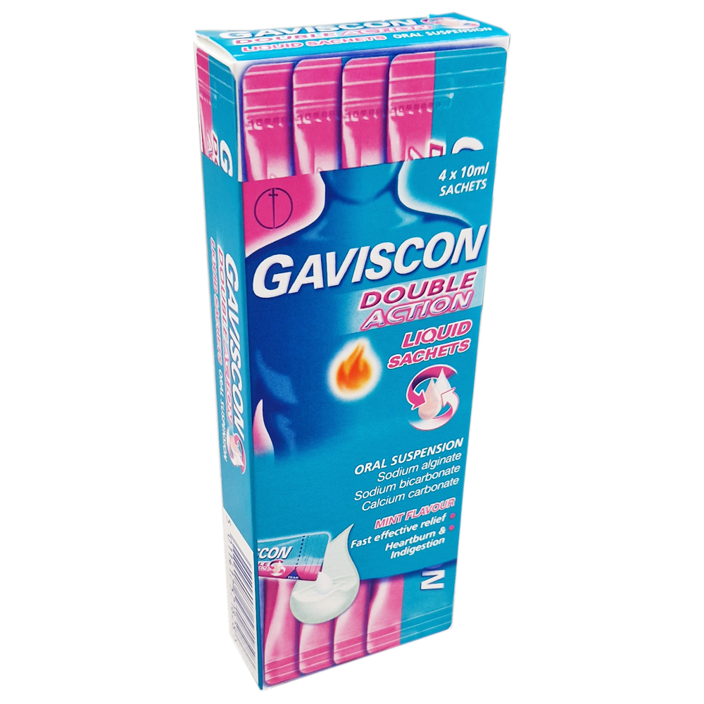 Gaviscon Double Action Liquid Sachets - 4 Sachets - Indigestion