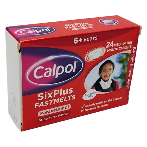 Calpol Sixplus Fastmelts - 24 Fastmelt Tablets New