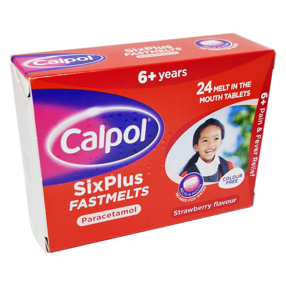 Calpol SixPlus Fastmelts - 24 Fastmelt Tablets - Pain Relief