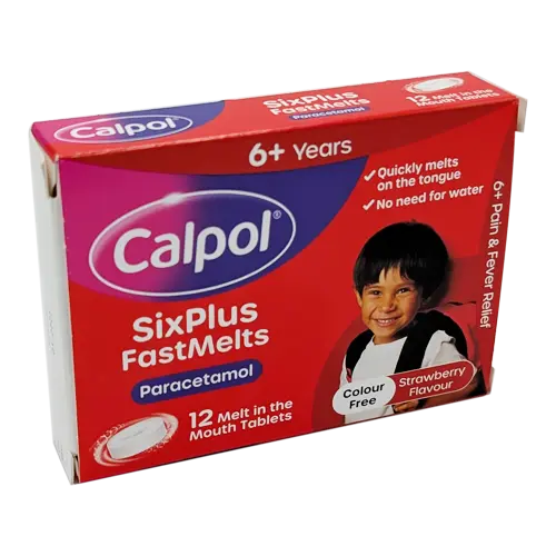 Calpol SixPlus FastMelts - 12 FastMelt Tablets - Pain Relief