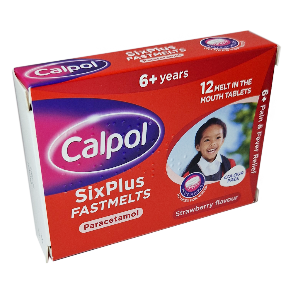 Calpol SixPlus FastMelts - 12 FastMelt Tablets - Pain Relief
