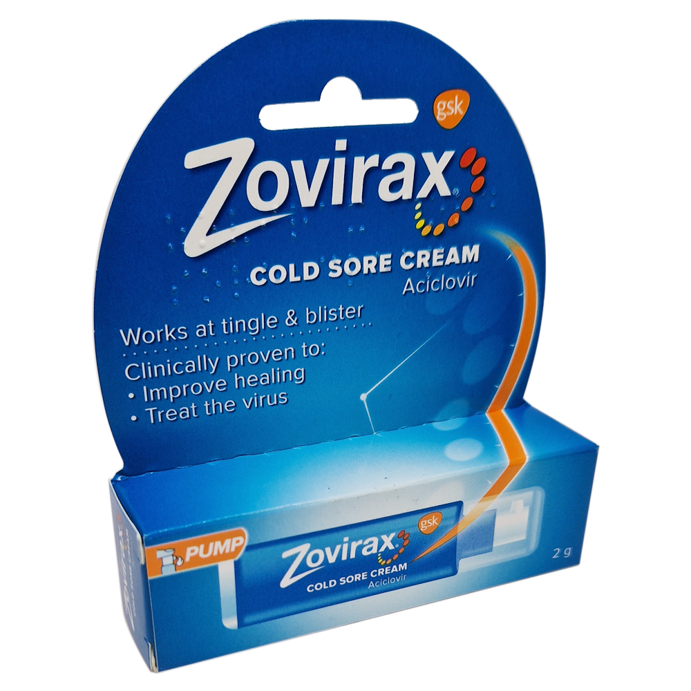Zovirax Cold Sore Cream Pump 2g - Cold and Flu