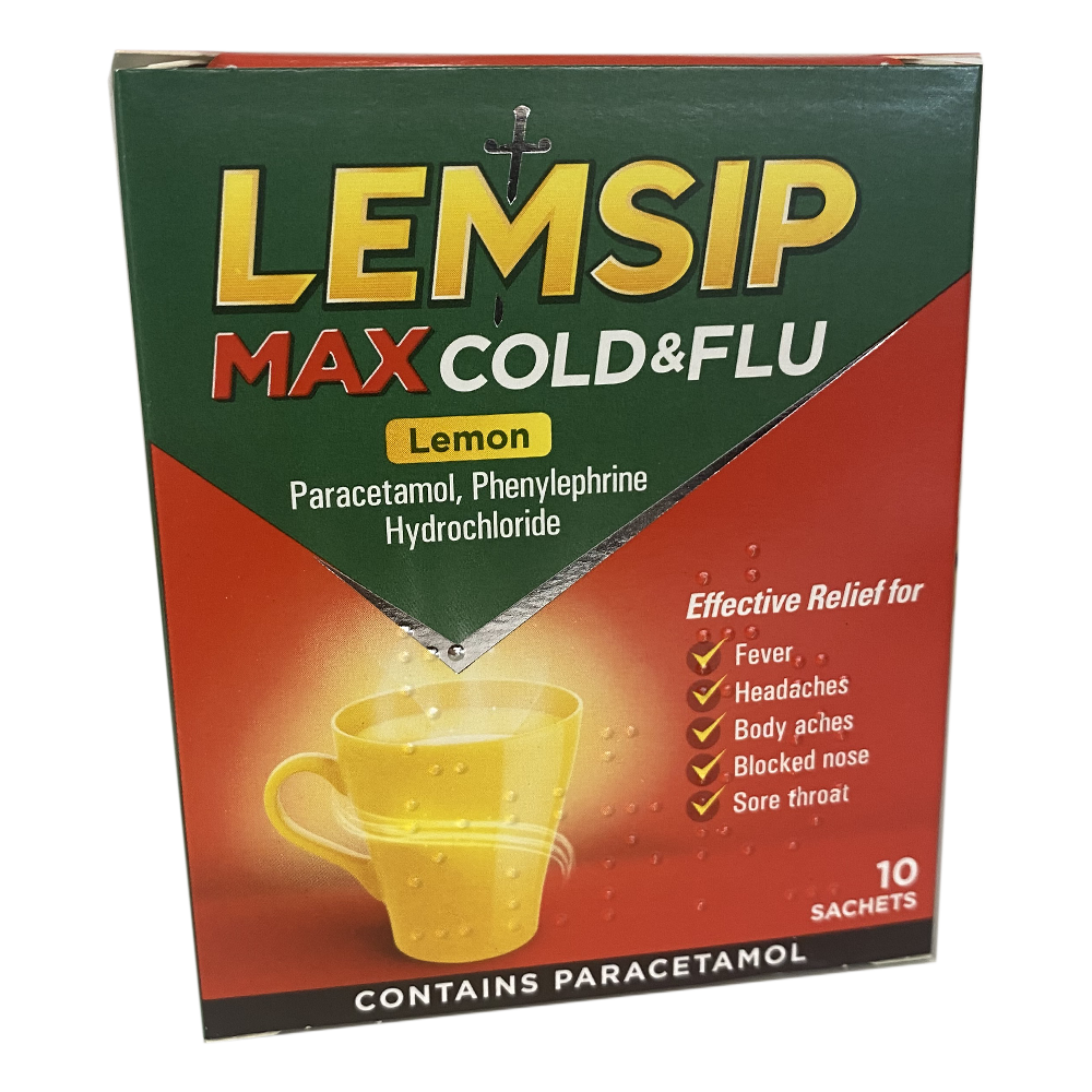 Lemsip Max Cold & Flu Lemon X10 Sachets