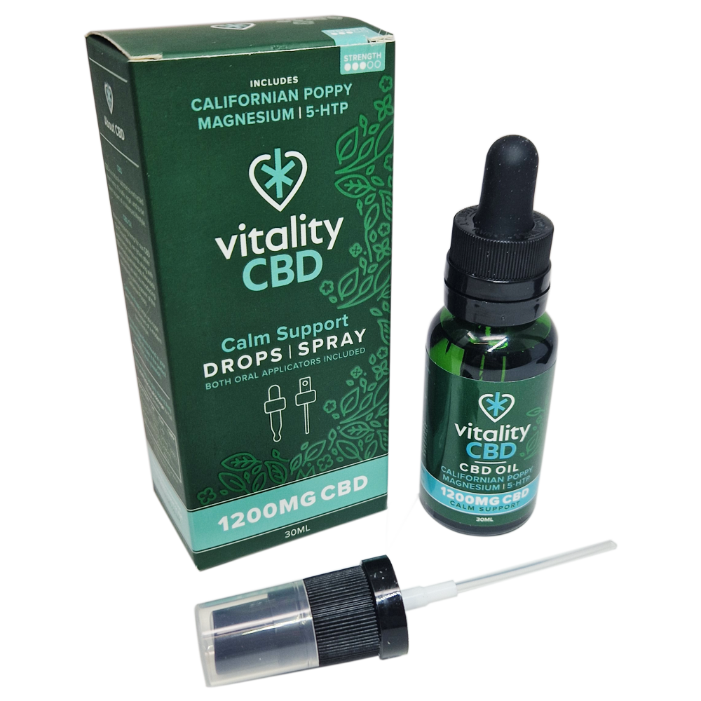 Vitality Cbd 1200Mg Oral Drops/Spray Calm Support 30Ml