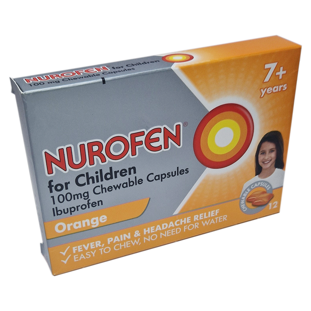 Nurofen For Children Orange Chewable Capsules x12 - Pain Relief