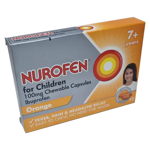 Nurofen For Children Orange Chewable Capsules x12 - Pain Relief