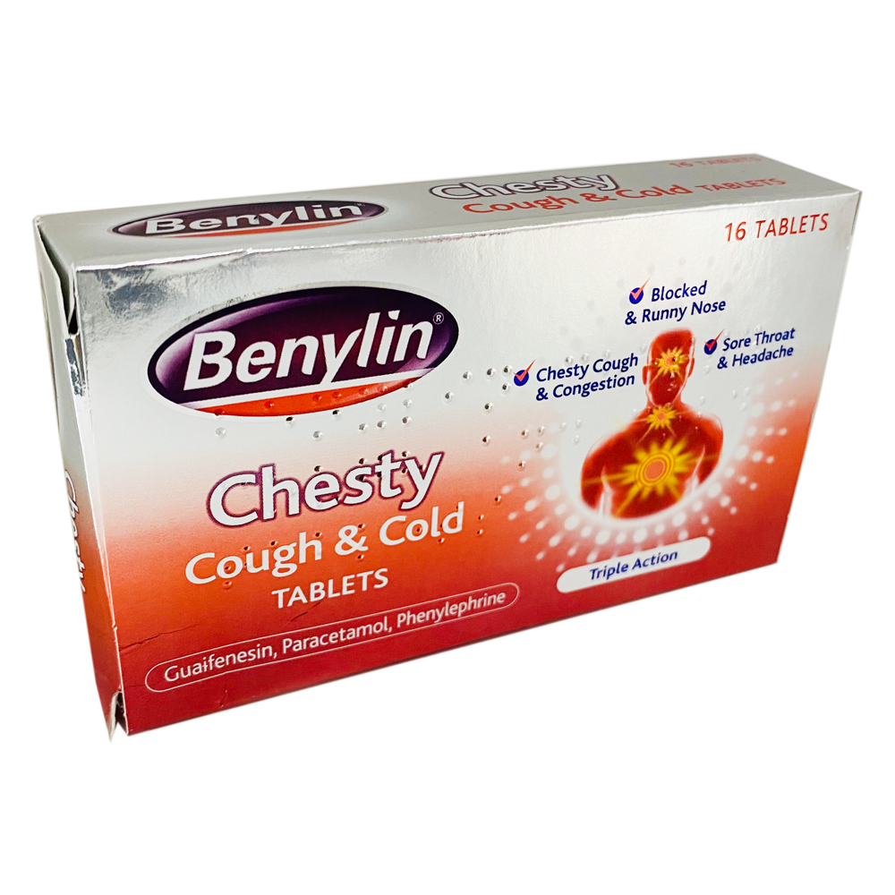 Benylin Chesty Cough & Cold Triple Action 16 Tablets - Cold and Flu