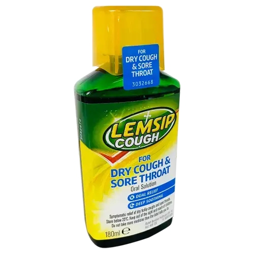 Lemsip Cough for Dry Cough and Sore Throat 180ml - Cold and Flu