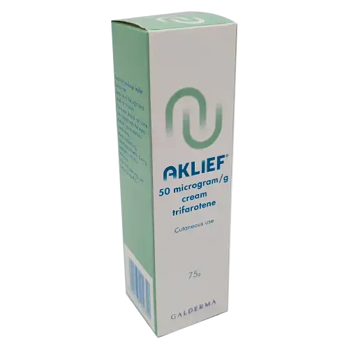 Aklief Cream 75g tube for acne treatment.