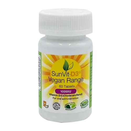 SunVit D3 Vegan Range 60 Tablets 1000 IU - Vitamins and Supplements