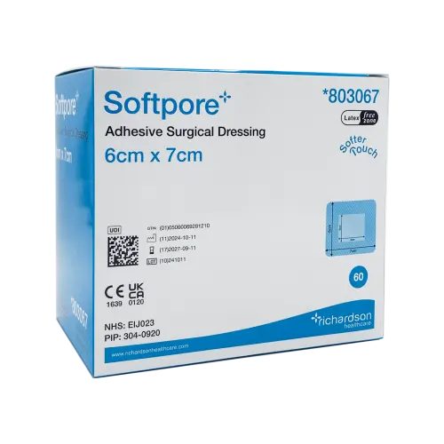 Softpore Adhesive Surgical Dressing 6x7cm 60 Pack - First Aid