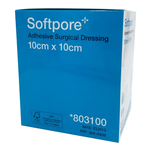 Softpore  Adhesive Surgical Dressing 10x10cm 50 Pack - First Aid