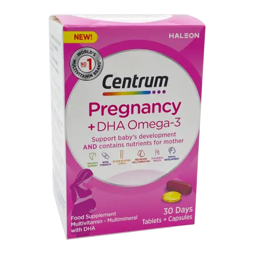 Centrum Pregnancy +DHA Omega-3 - 30 Days - Vitamins and Supplements