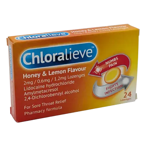 Chloralieve Honey & Lemon Lozenges - 24 Lozenges - REDUCED TO CLEAR - Cold and Flu