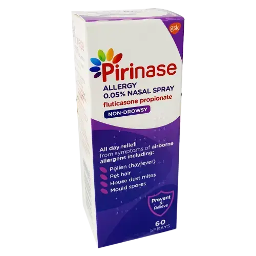 Pirinase Allergy Nasal Spray 60 Sprays (Fluticasone Propionate 0.05%)- REDUCED TO CLEAR - Allergy and OTC Hay Fever