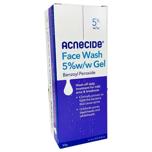 Acnecide Face Wash 5% Gel 50g- REDUCED TO CLEAR - Reduced to Clear