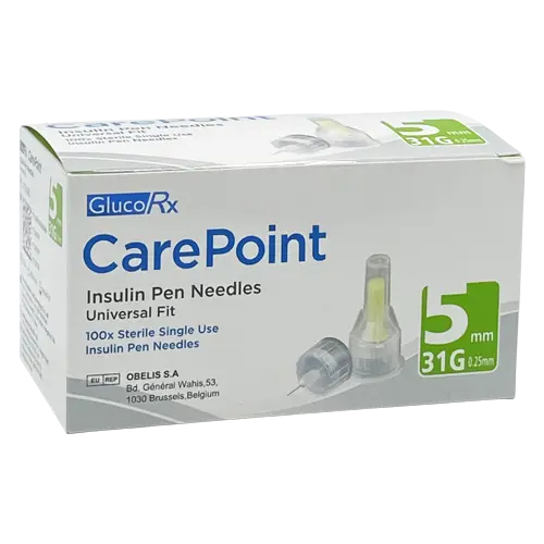 GlucoRx CarePoint 5mm 31G Insulin Pen Needles x100 - Electrical Health and Diagnostic